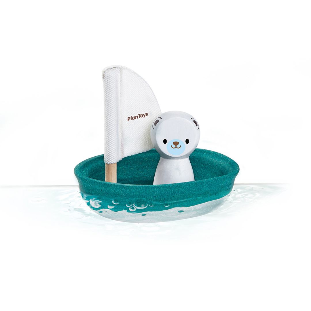 PlanToys Sailing Boat - Polar Bear | Playroom Avenue