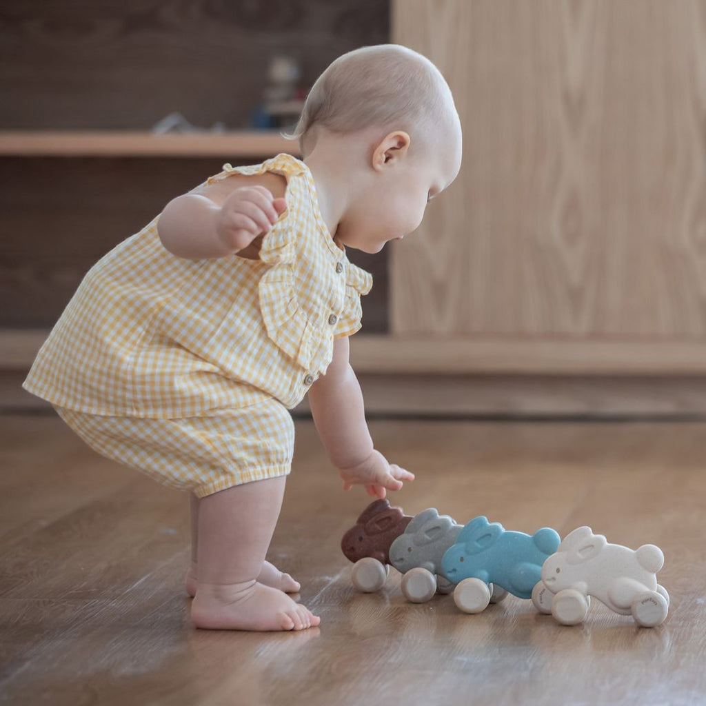 PlanToys Push Along Bunny - White | Playroom Avenue