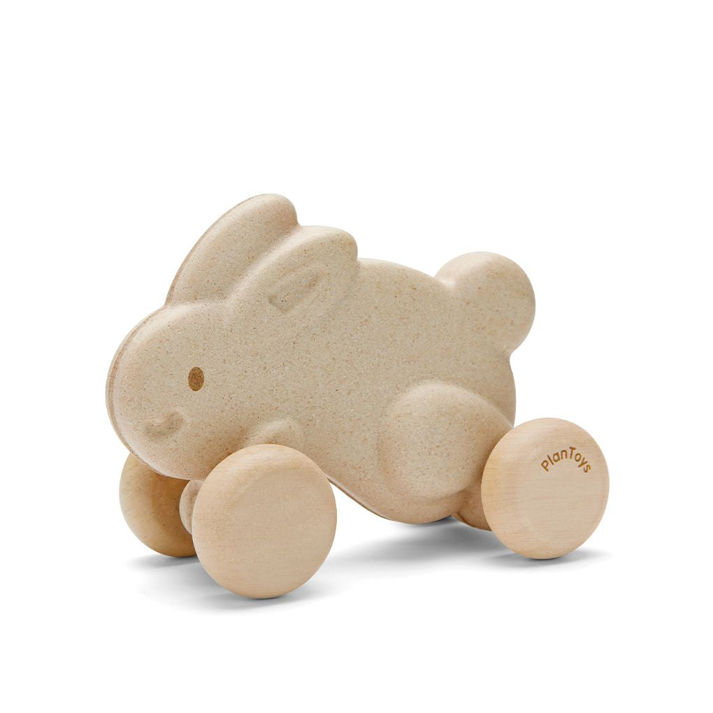 PlanToys Push Along Bunny - White | Playroom Avenue