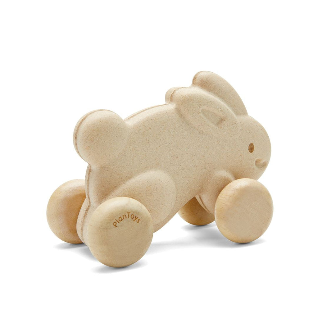 PlanToys Push Along Bunny - White | Playroom Avenue