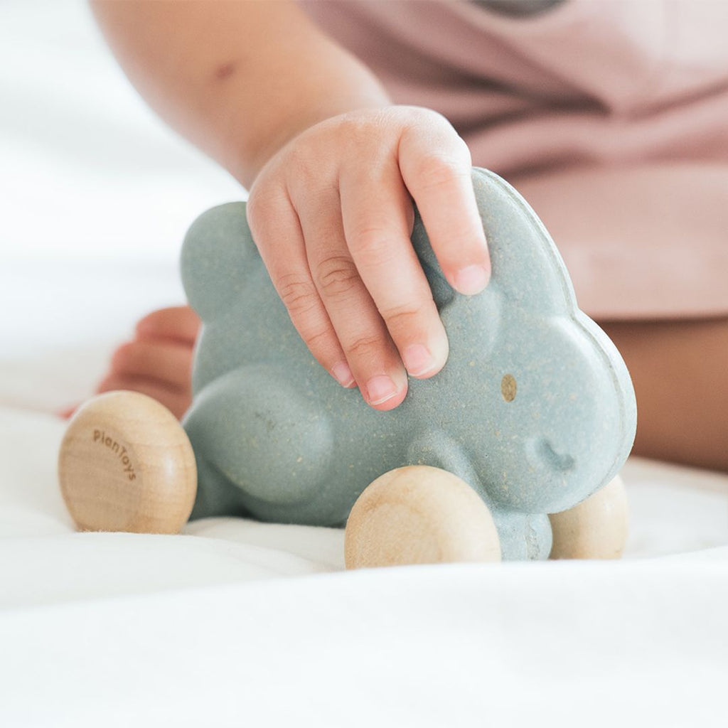 PlanToys Push Along Bunny - Blue | Playroom Avenue