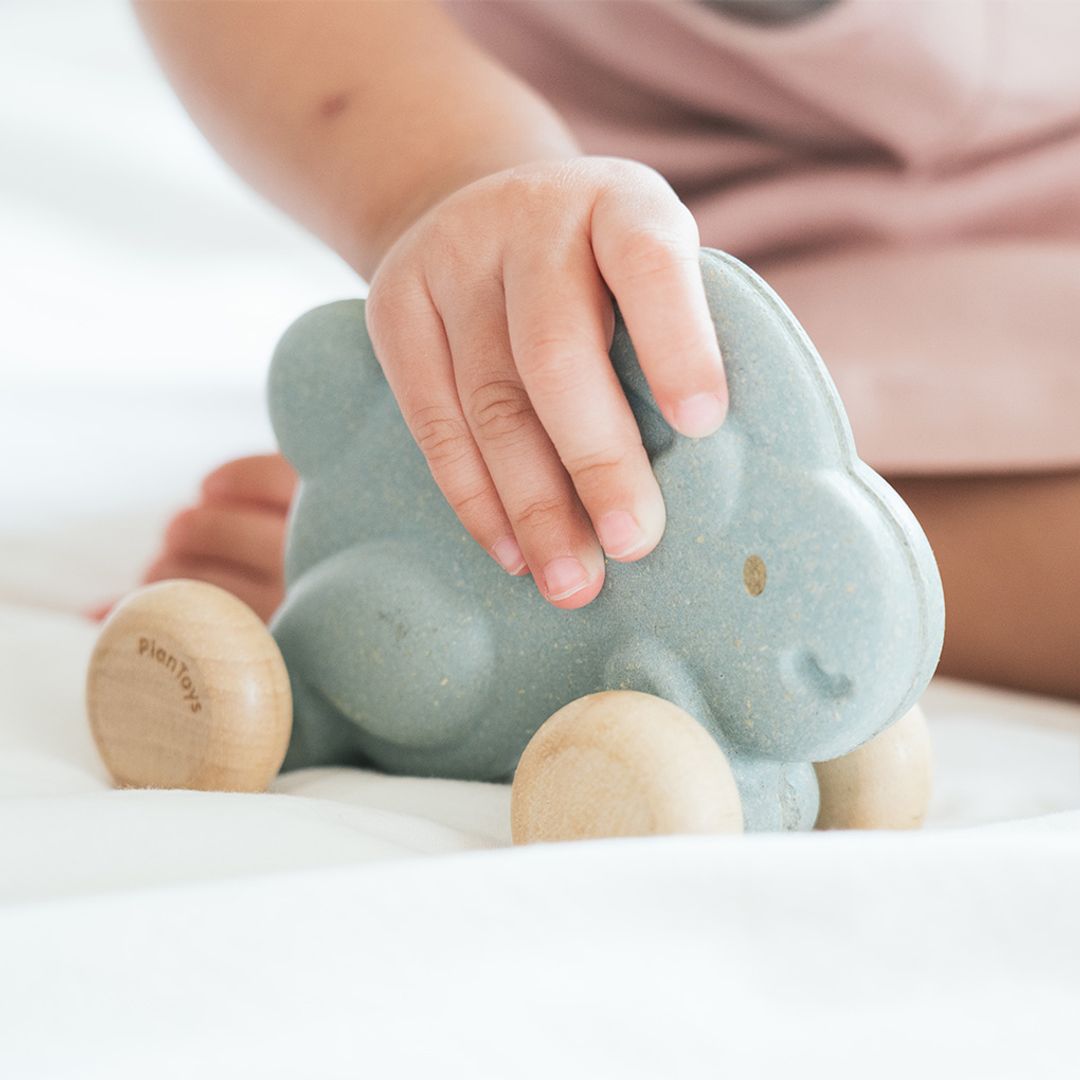PlanToys Push Along Bunny - Blue | Playroom Avenue
