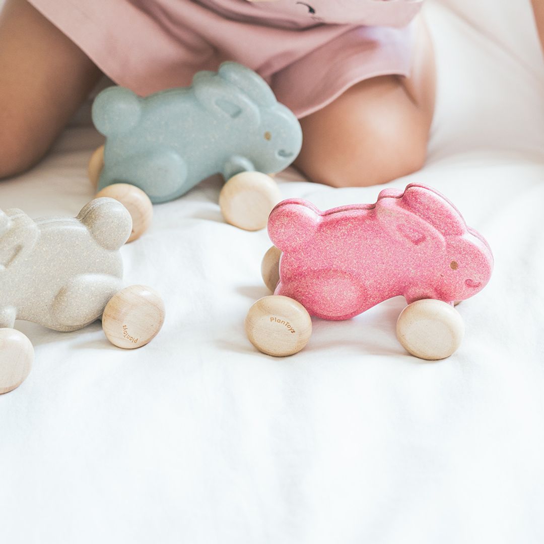 PlanToys Push Along Bunny - Blue | Playroom Avenue