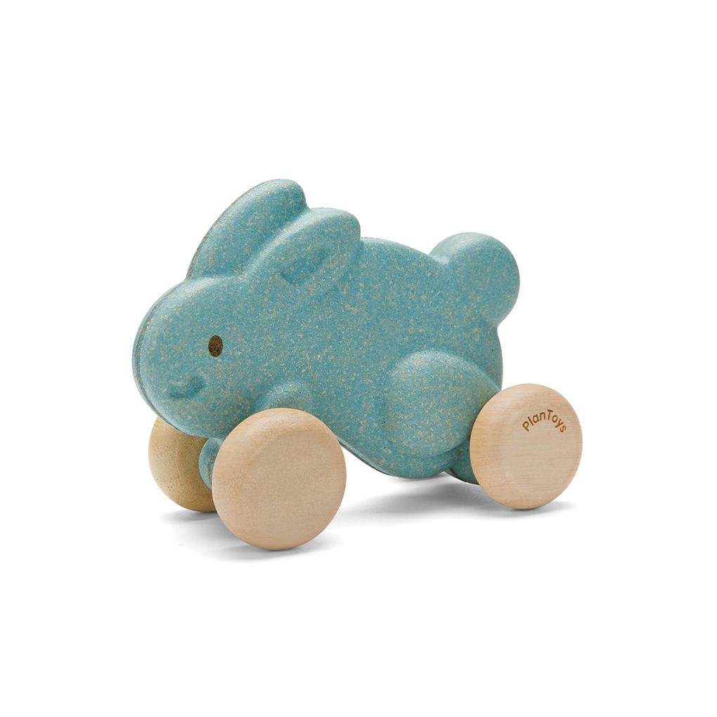 PlanToys Push Along Bunny - Blue | Playroom Avenue