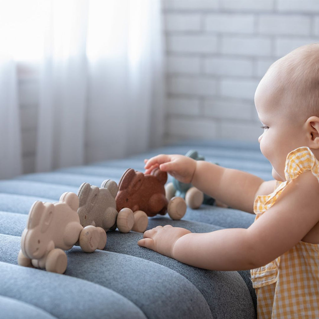 PlanToys Push Along Bunny - Brown | Playroom Avenue