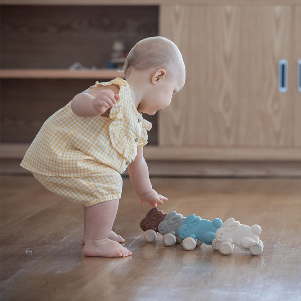 PlanToys Push Along Bunny - Brown | Playroom Avenue