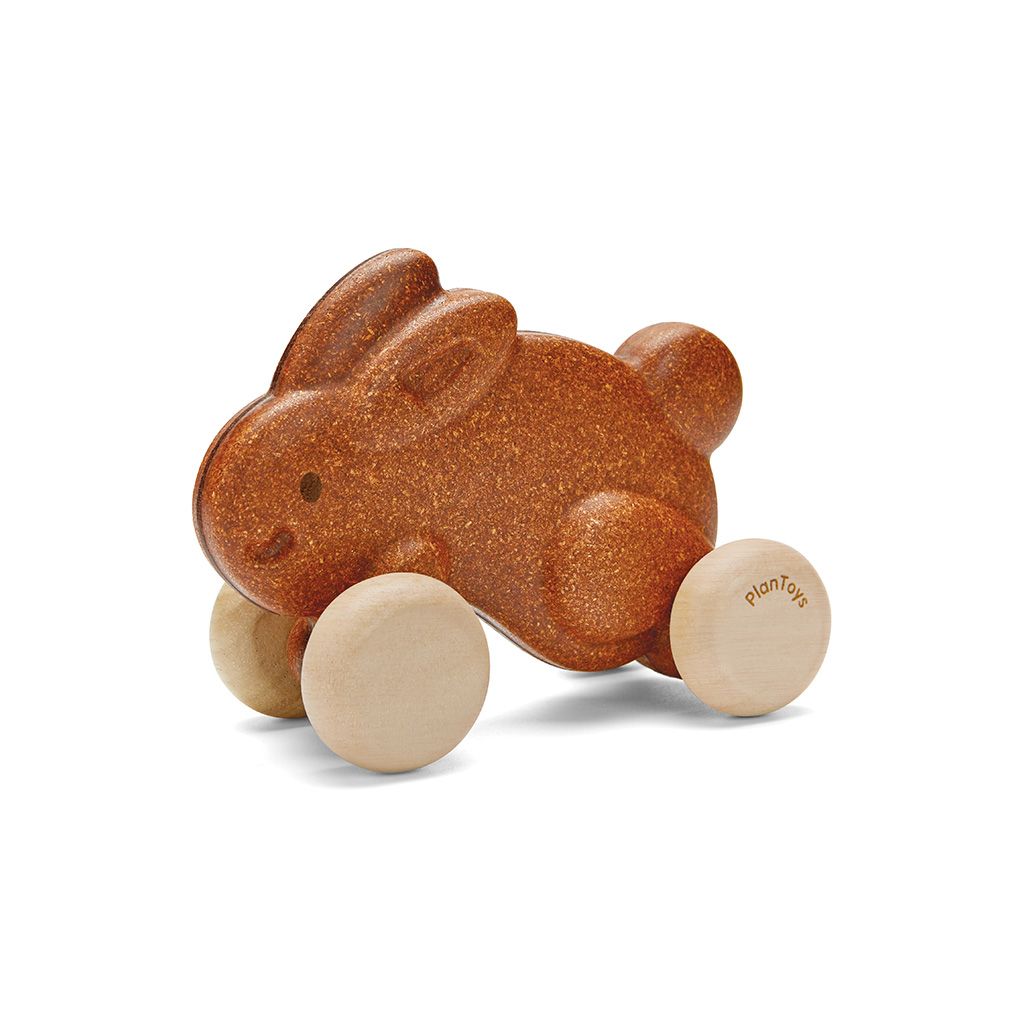PlanToys Push Along Bunny - Brown | Playroom Avenue