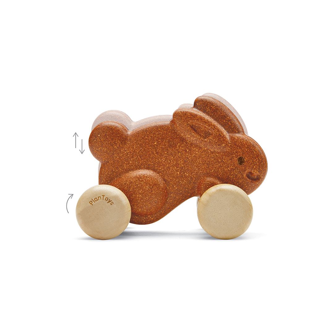 PlanToys Push Along Bunny - Brown | Playroom Avenue