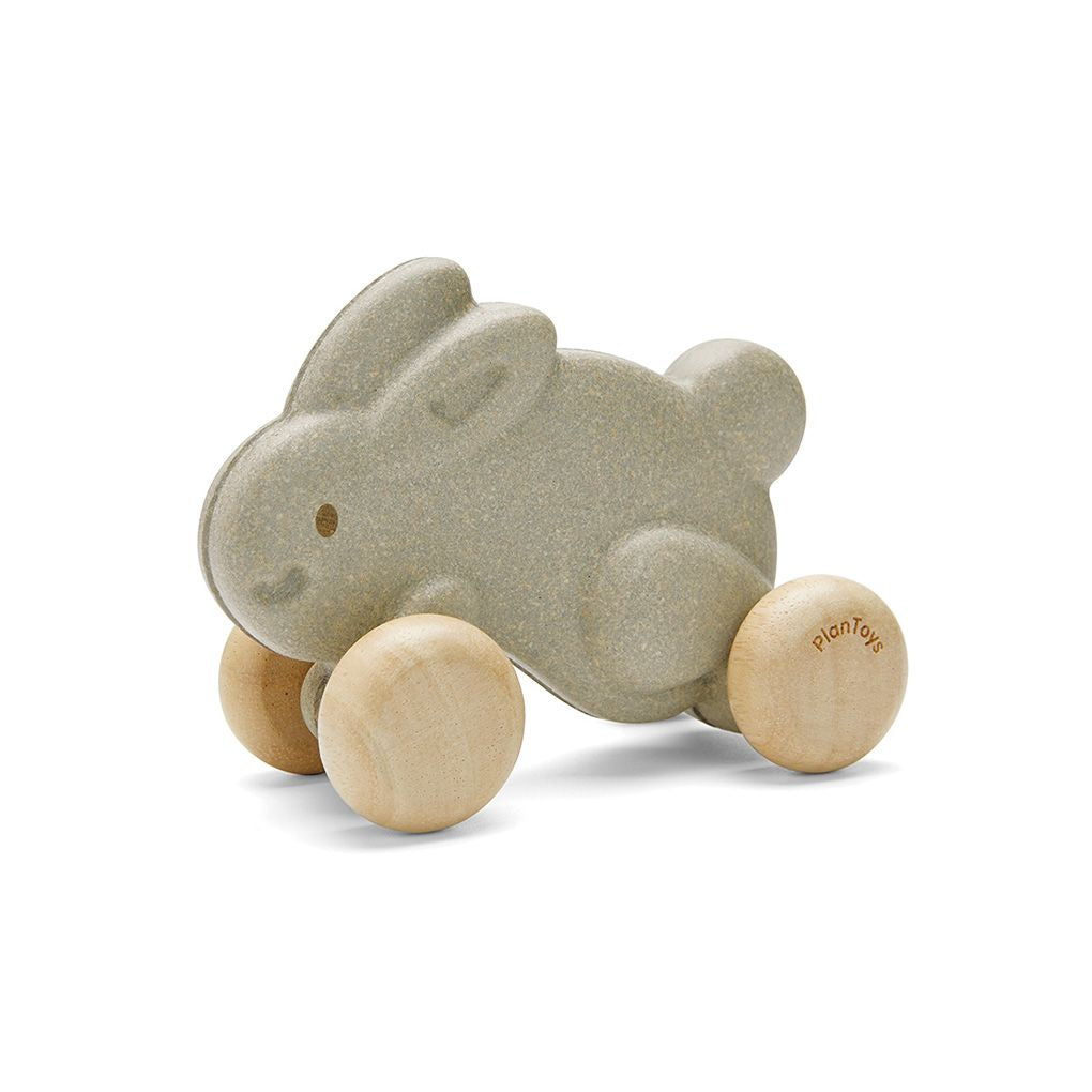 PlanToys Push Along Bunny - Grey | Playroom Avenue