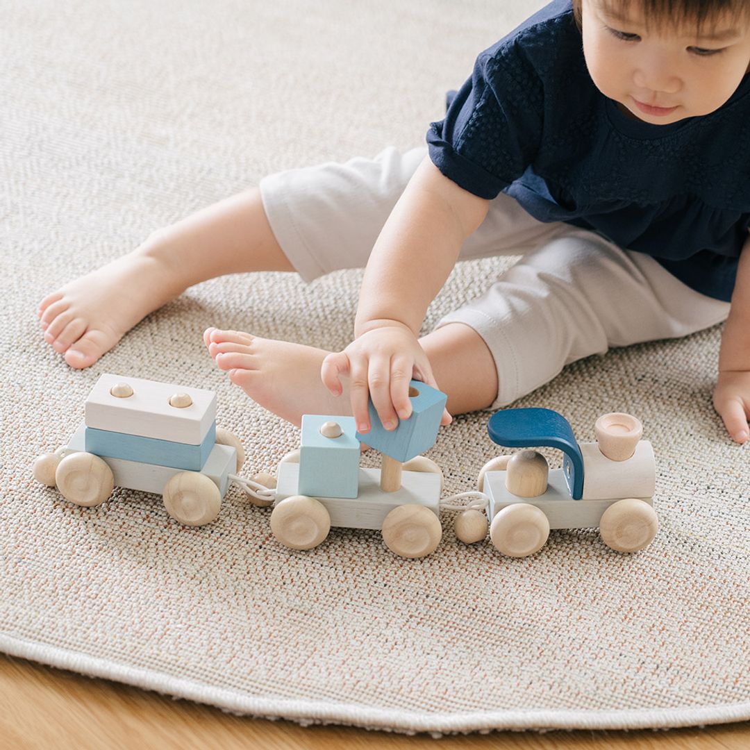 PlanToys Stacking Train Trio - Orchard | Playroom Avenue