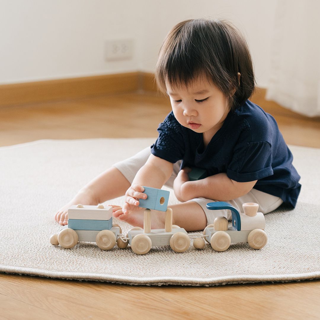 PlanToys Stacking Train Trio - Orchard | Playroom Avenue