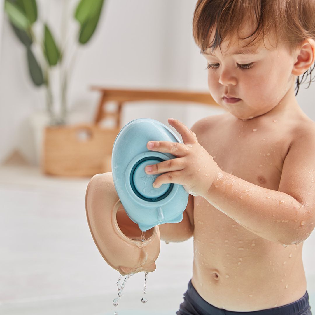 PlanToys Rubber Convertible Boat - Pastel Orange | Playroom Avenue