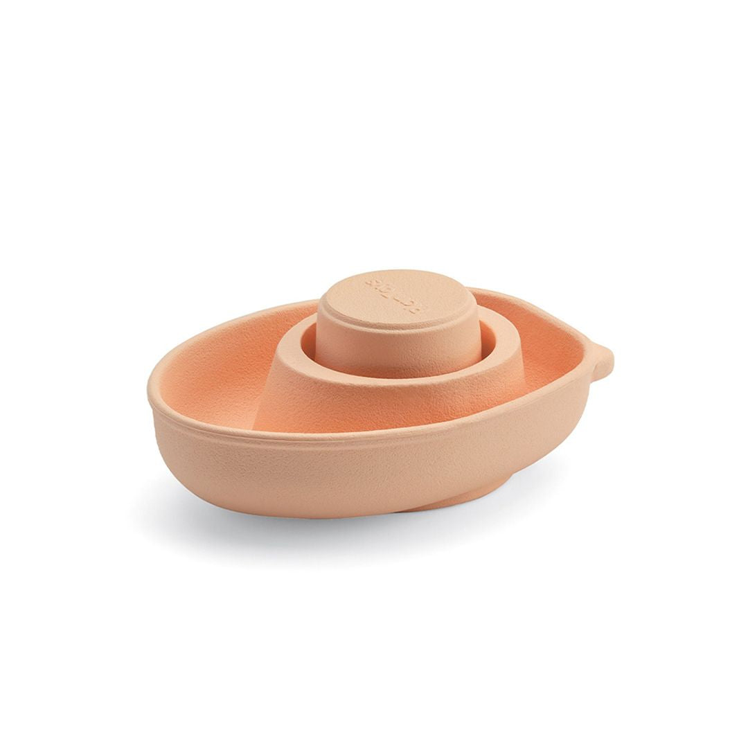 PlanToys Rubber Convertible Boat - Pastel Orange | Playroom Avenue