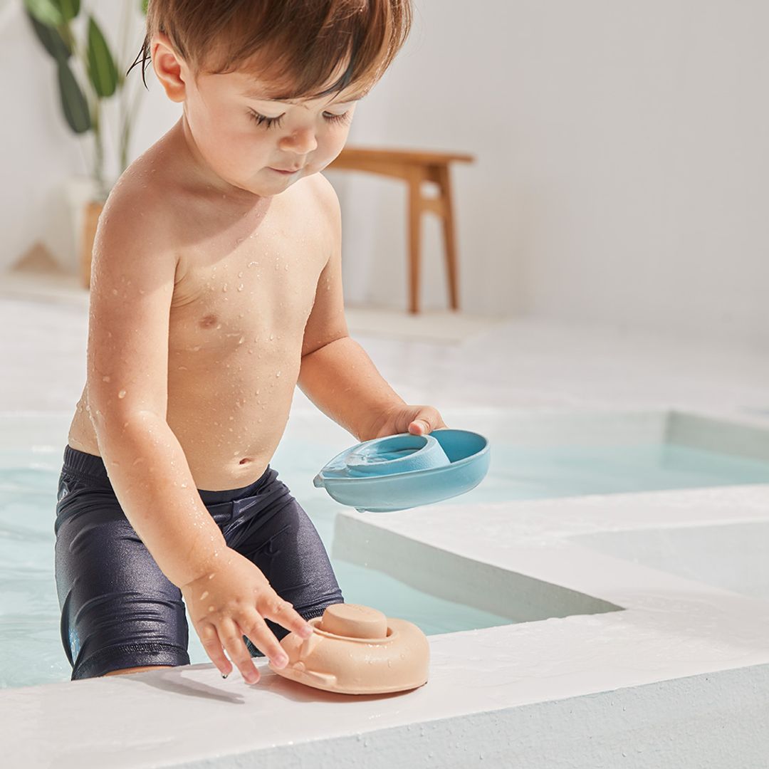 PlanToys Rubber Convertible Boat - Pastel Blue | Playroom Avenue