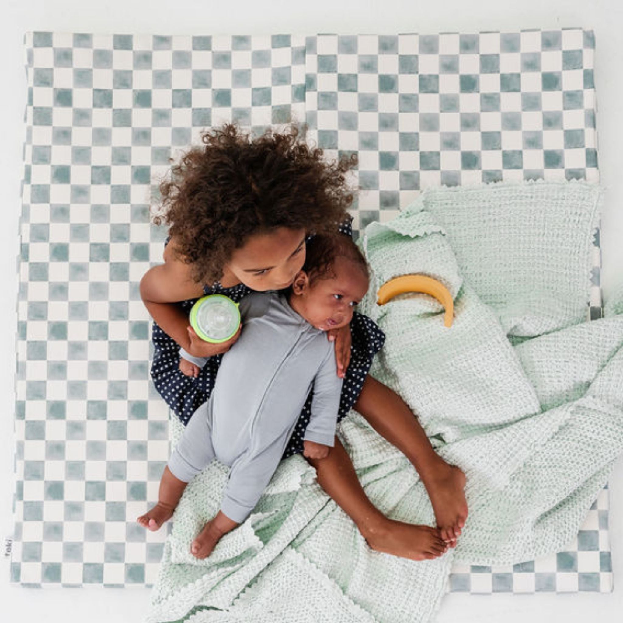 Toki Kids Checker Matcha Vegan Leather Mat - Playroom Avenue