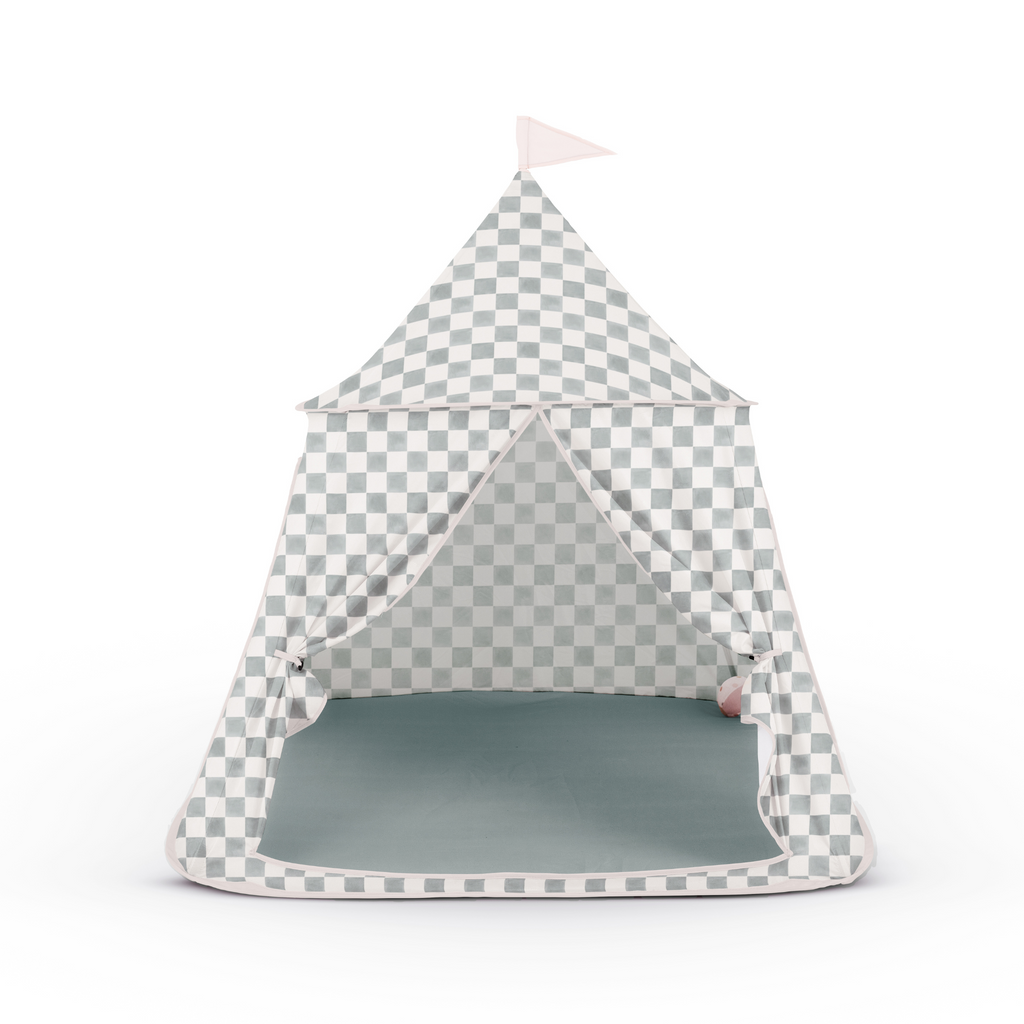 Toki Kids Checker Matcha Play Tent | Playroom Avenue