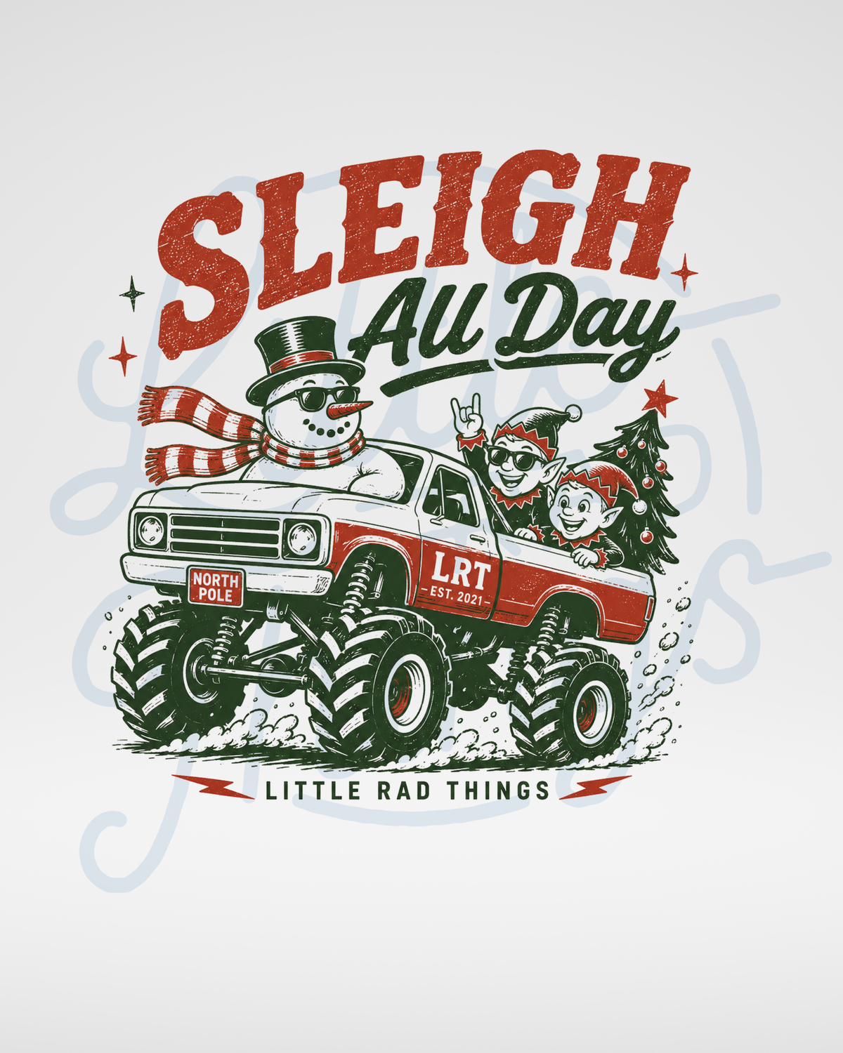 LITTLE RAD THINGS SLEIGH ALL DAY TODDLER CHRISTMAS MONSTER TRUCK HOODIE | Playroom Avenue