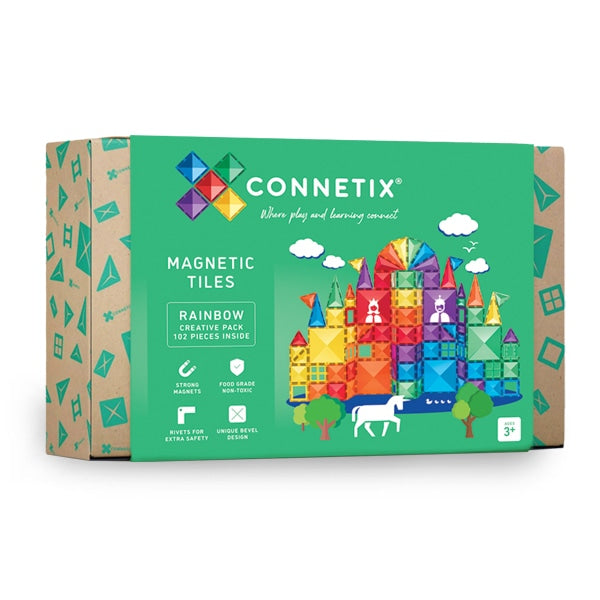 Connetix Magnetic Tiles | Rainbow Creative Pack (102 pcs)