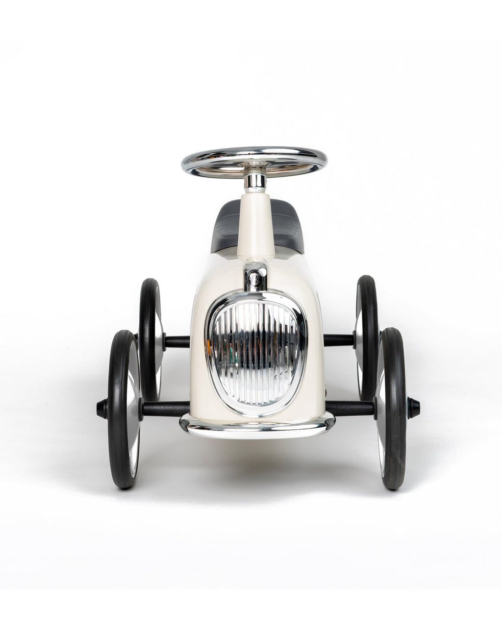 White baghera ride-on toy car with number 02 on a white background