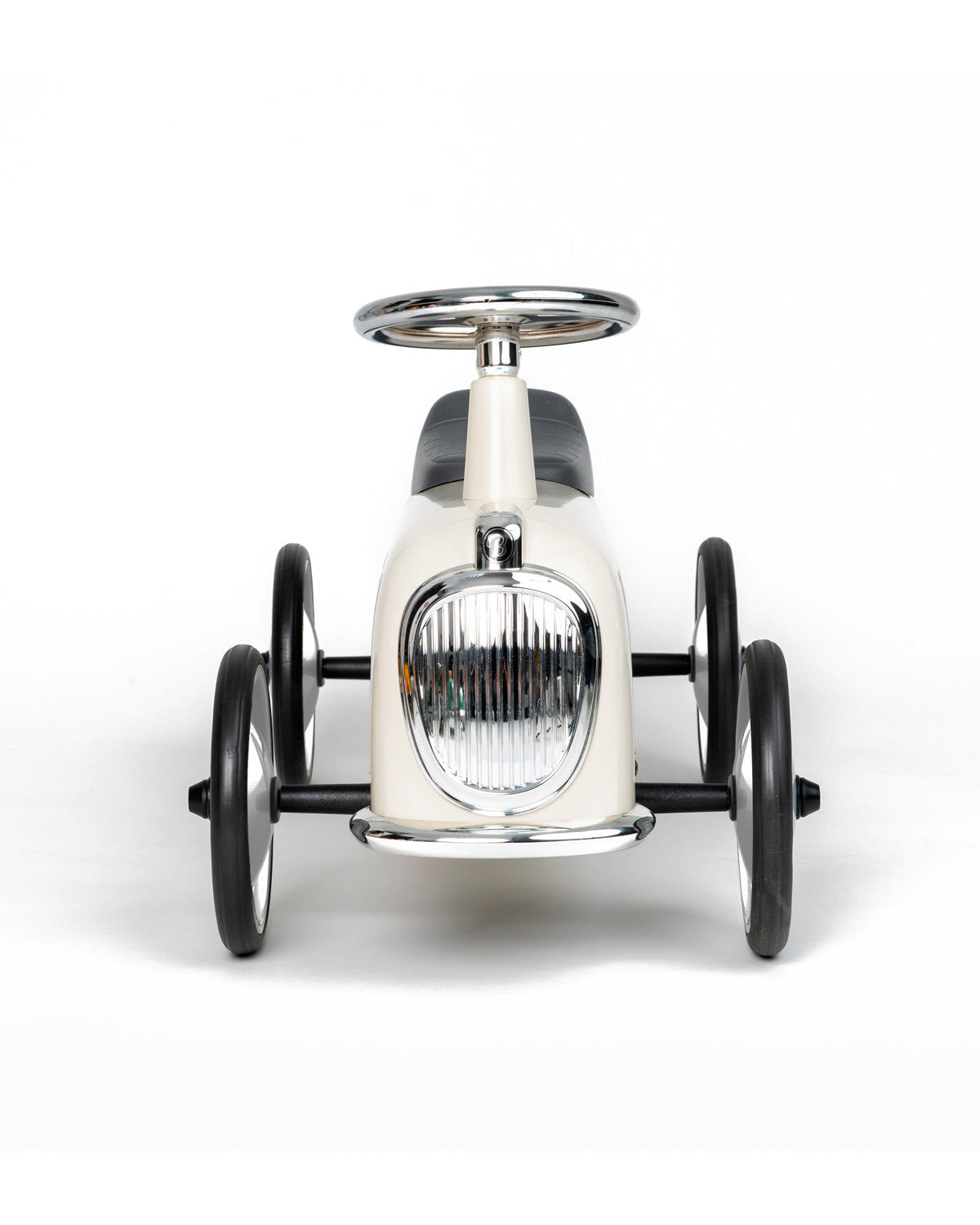 White baghera ride-on toy car with number 02 on a white background