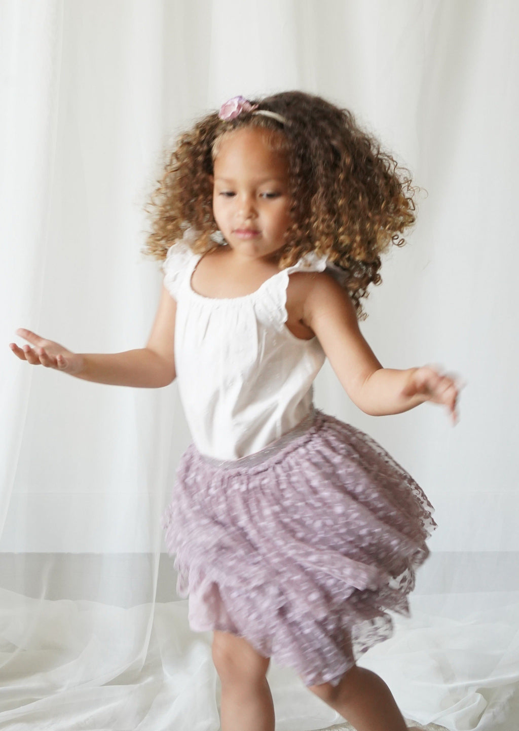 La Petit Lapin Calliope | Swiss Dot Embroidered Romper | Antique Ivory | Playroom Avenue