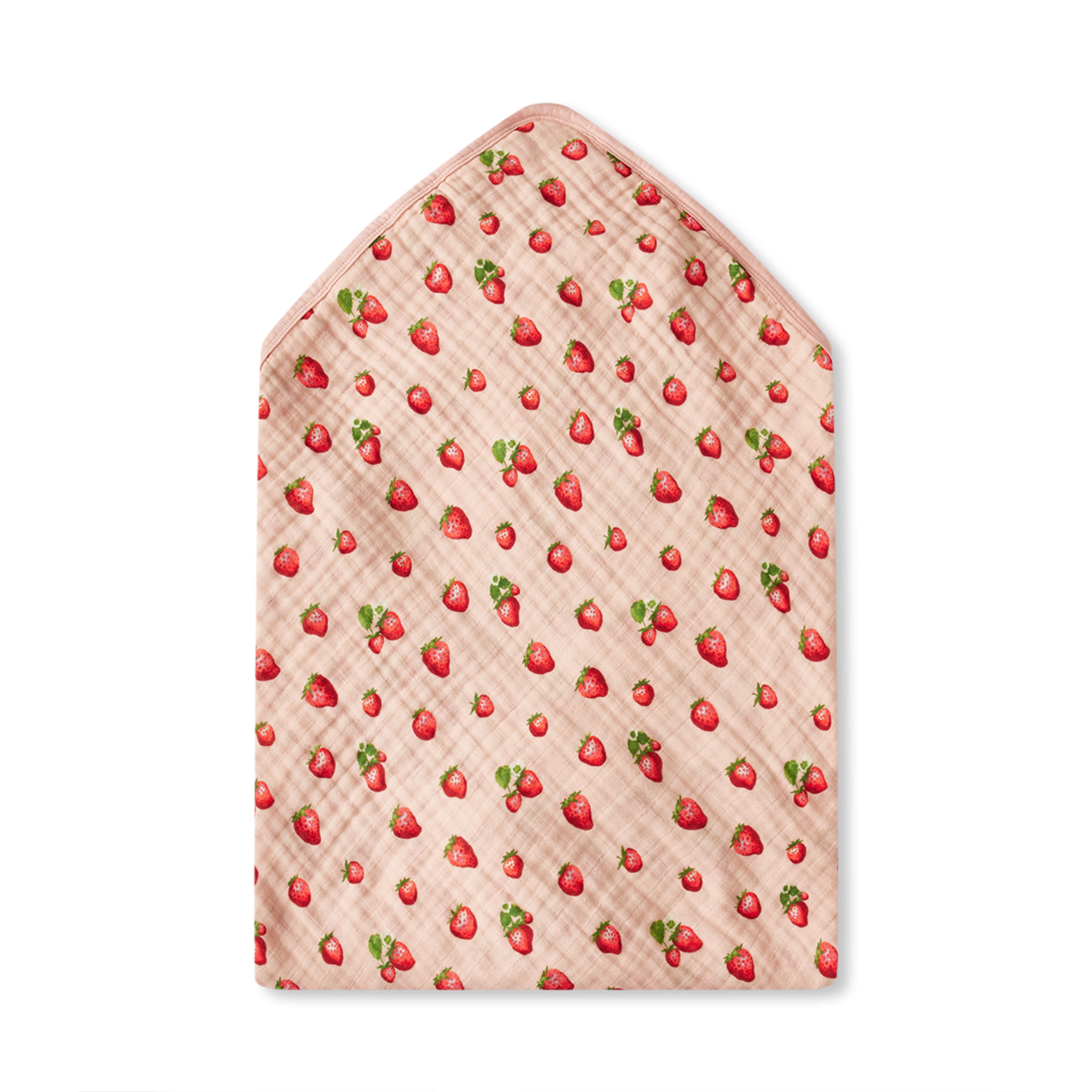 Milkbarn Strawberry Organic Hooded Swaddle Blanket | Playroom Avenue
