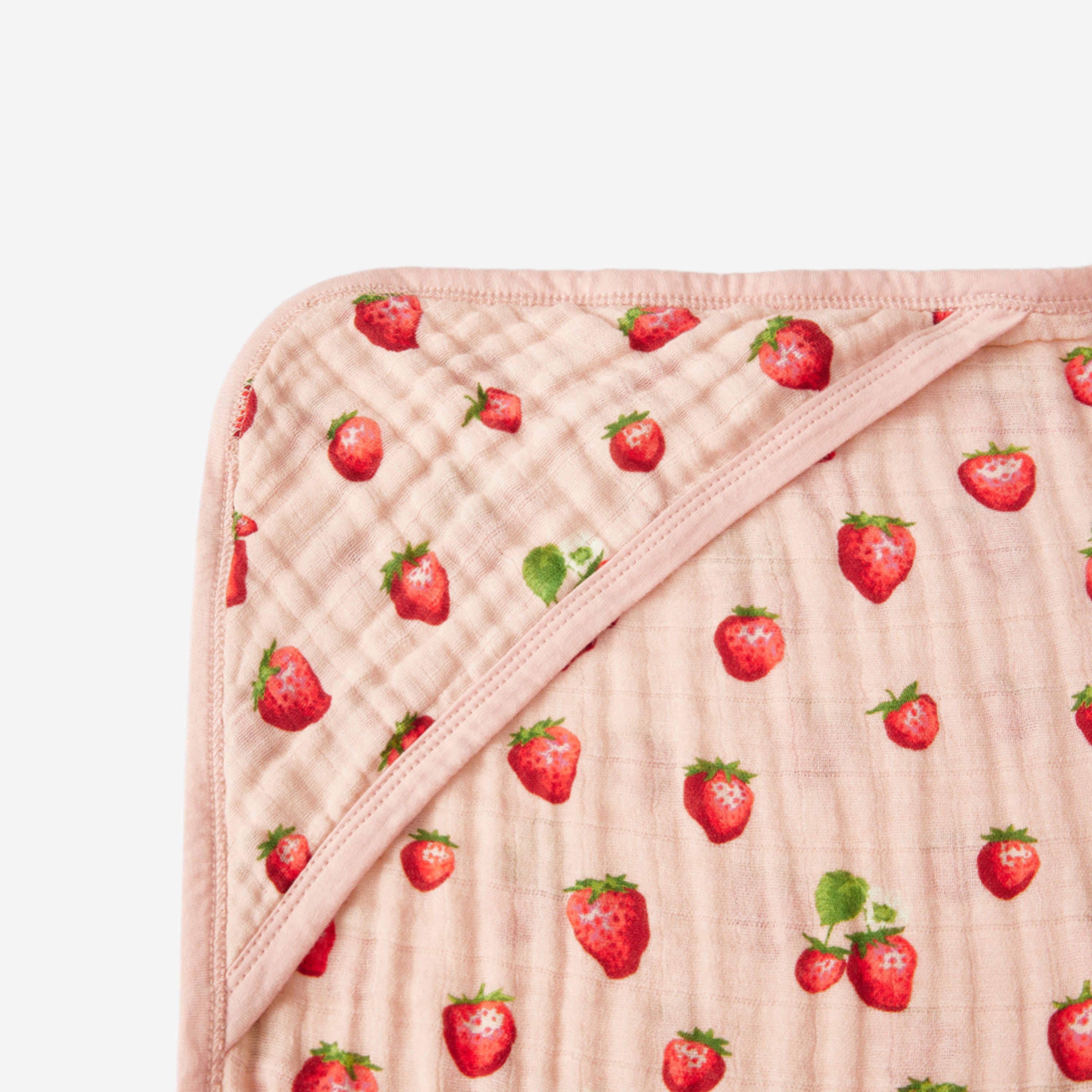 Milkbarn Strawberry Organic Hooded Swaddle Blanket | Playroom Avenue