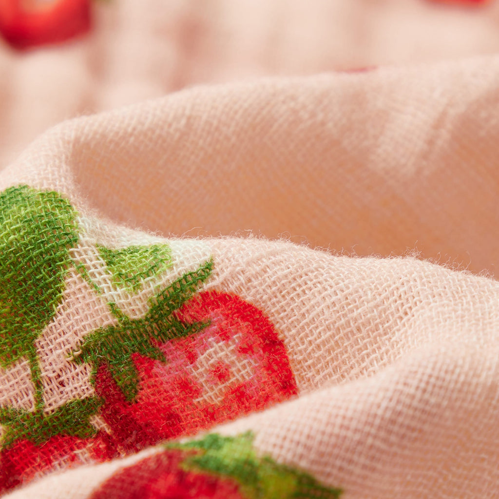 Milkbarn Strawberry Organic Hooded Swaddle Blanket | Playroom Avenue