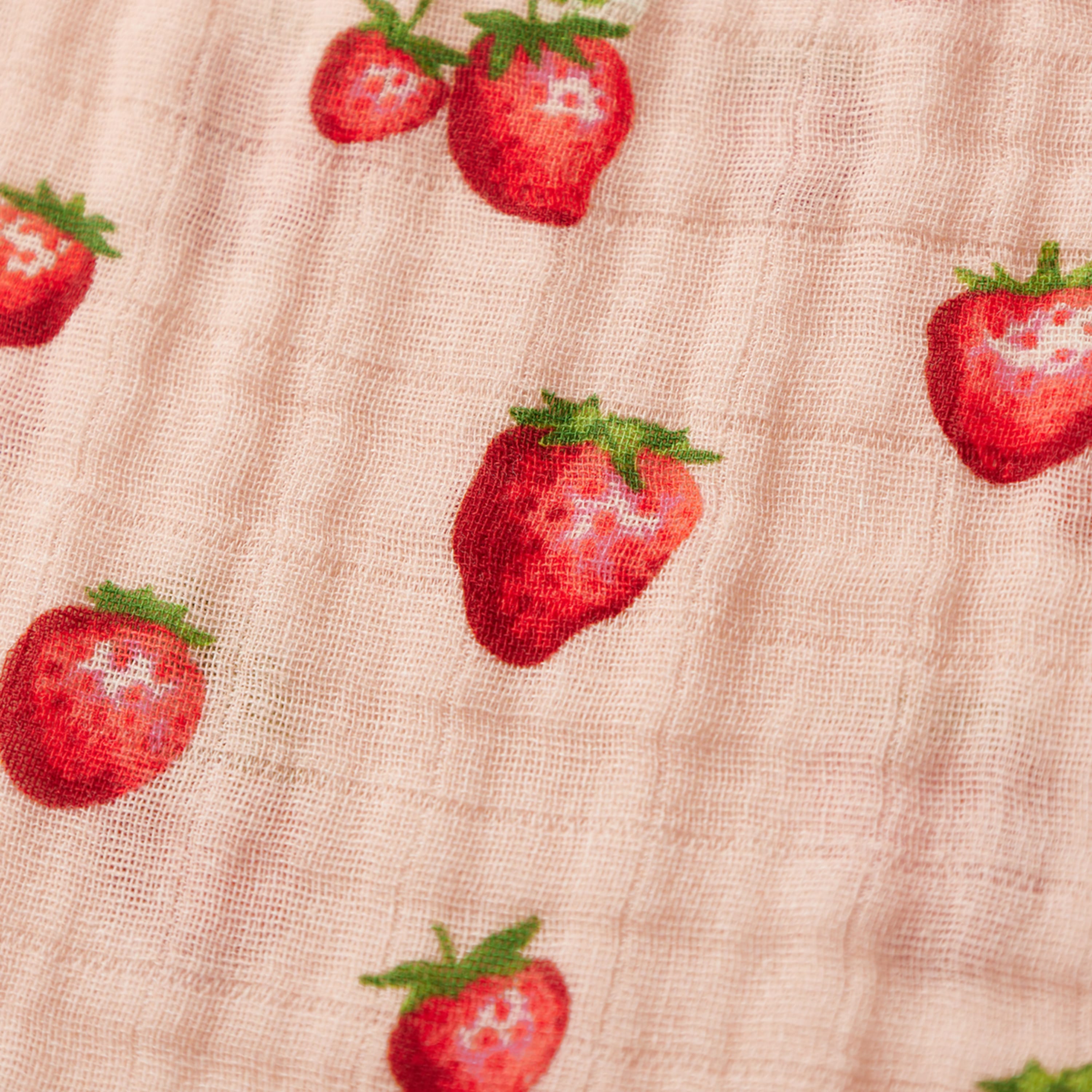 Milkbarn Strawberry Organic Hooded Swaddle Blanket | Playroom Avenue