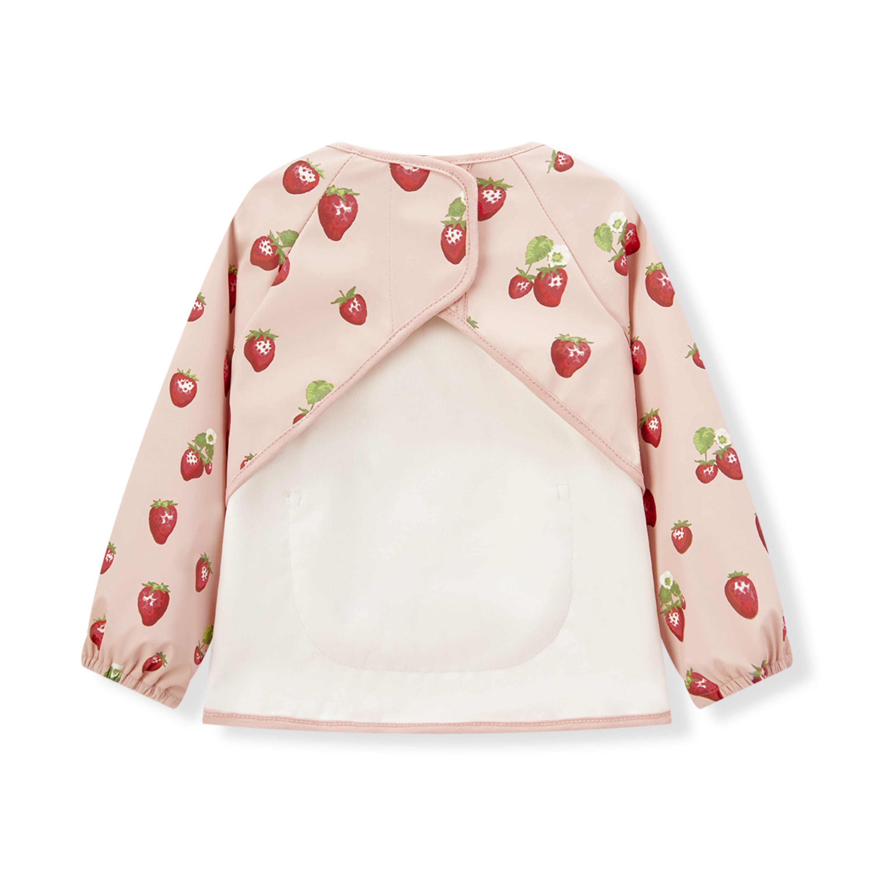 Milkbarn Strawberry Long Sleeve Pocket Bib | Playroom Avenue