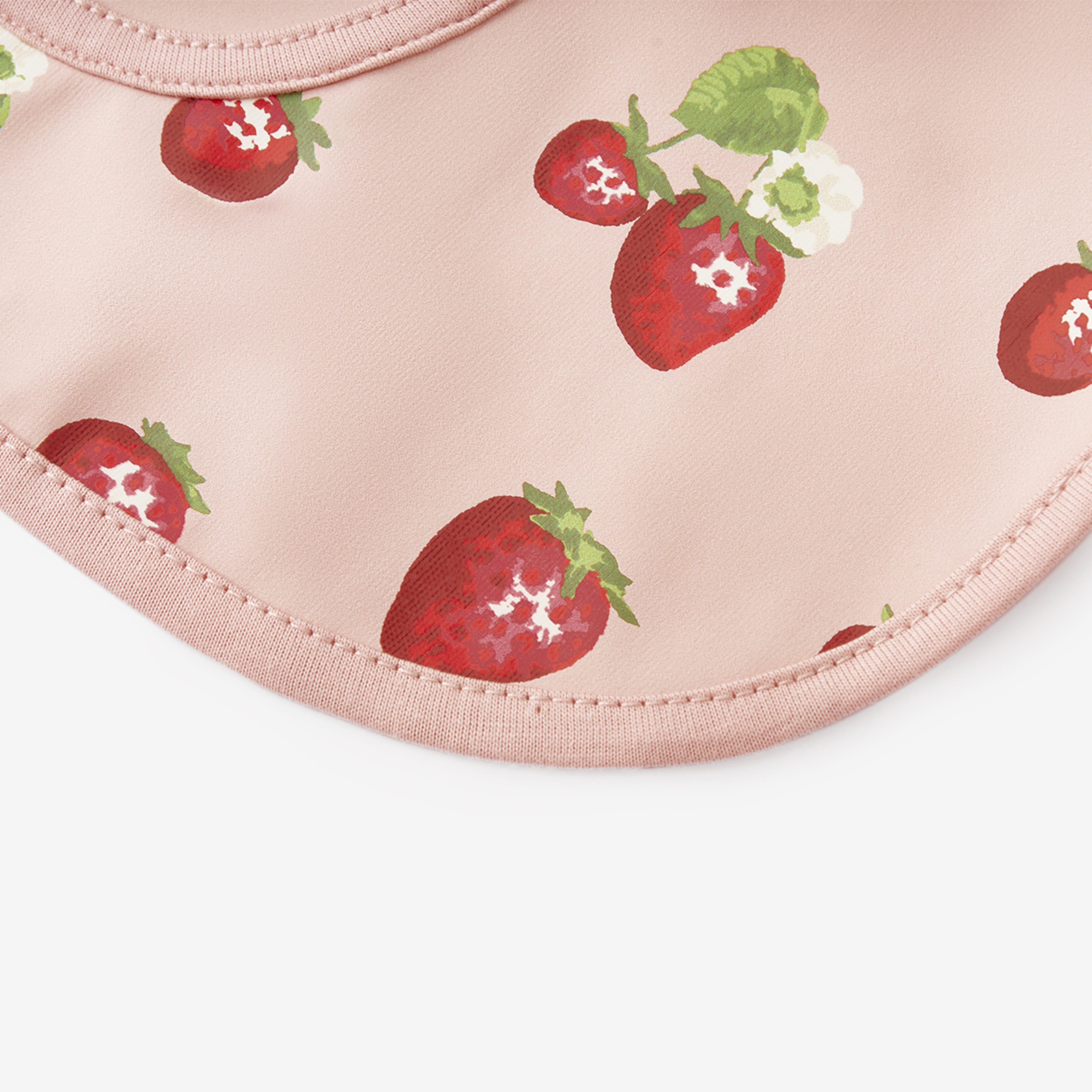 Milkbarn Strawberry Long Sleeve Pocket Bib | Playroom Avenue