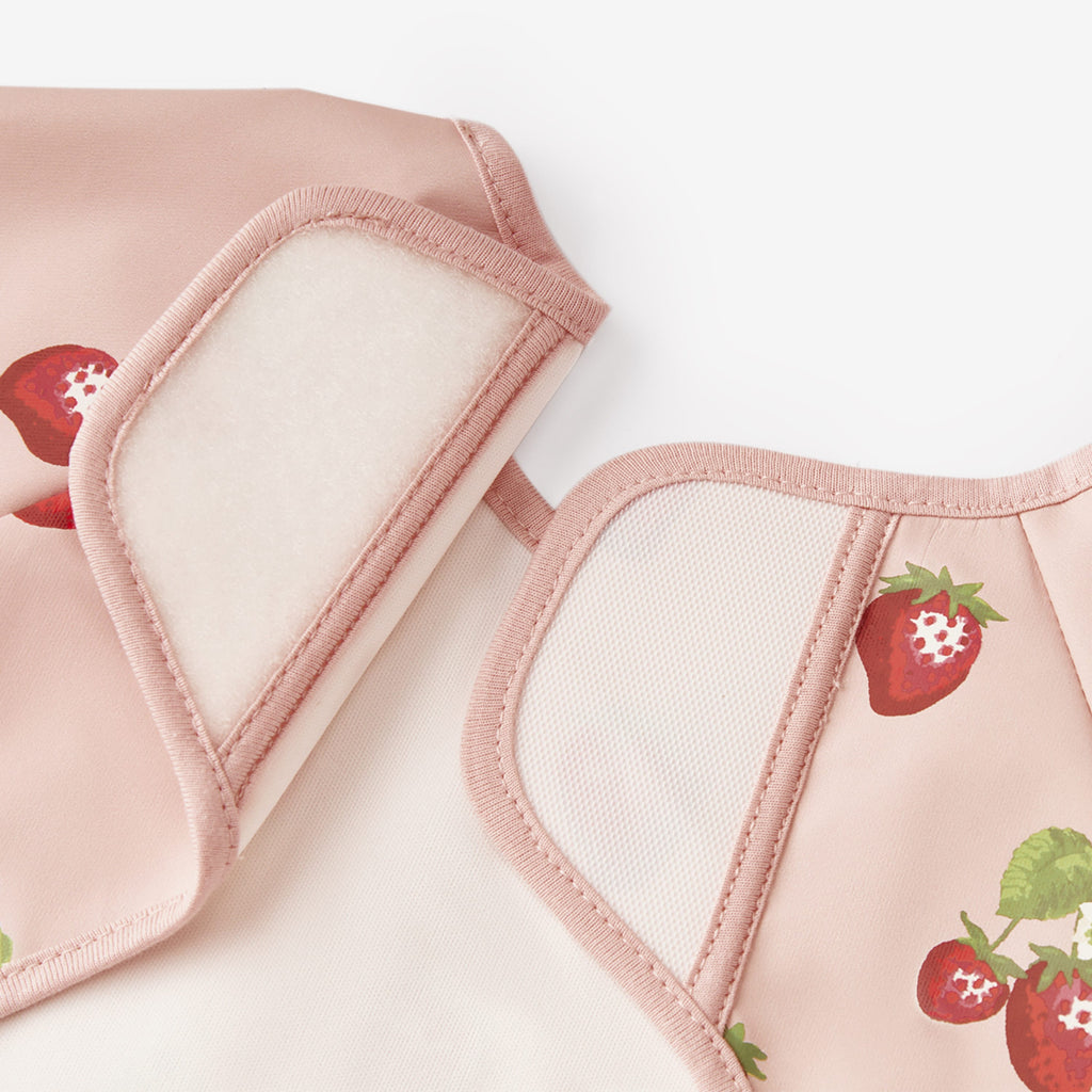 Milkbarn Strawberry Long Sleeve Pocket Bib | Playroom Avenue