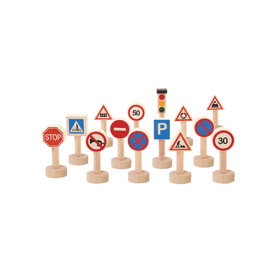 PlanToys Set Of Traffic Signs & Lights - Playroom Avenue