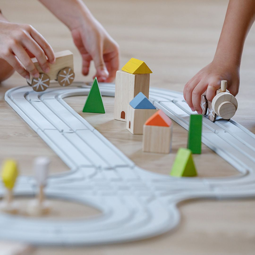PlanToys Rubber Road & Rail Set - Medium | Playroom Avenue