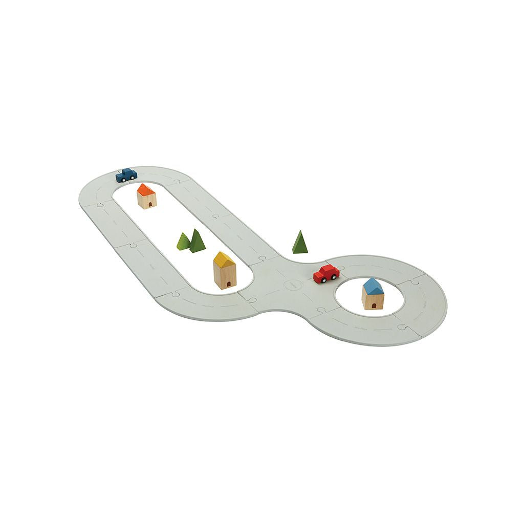 PlanToys Rubber Road & Rail Set - Medium | Playroom Avenue