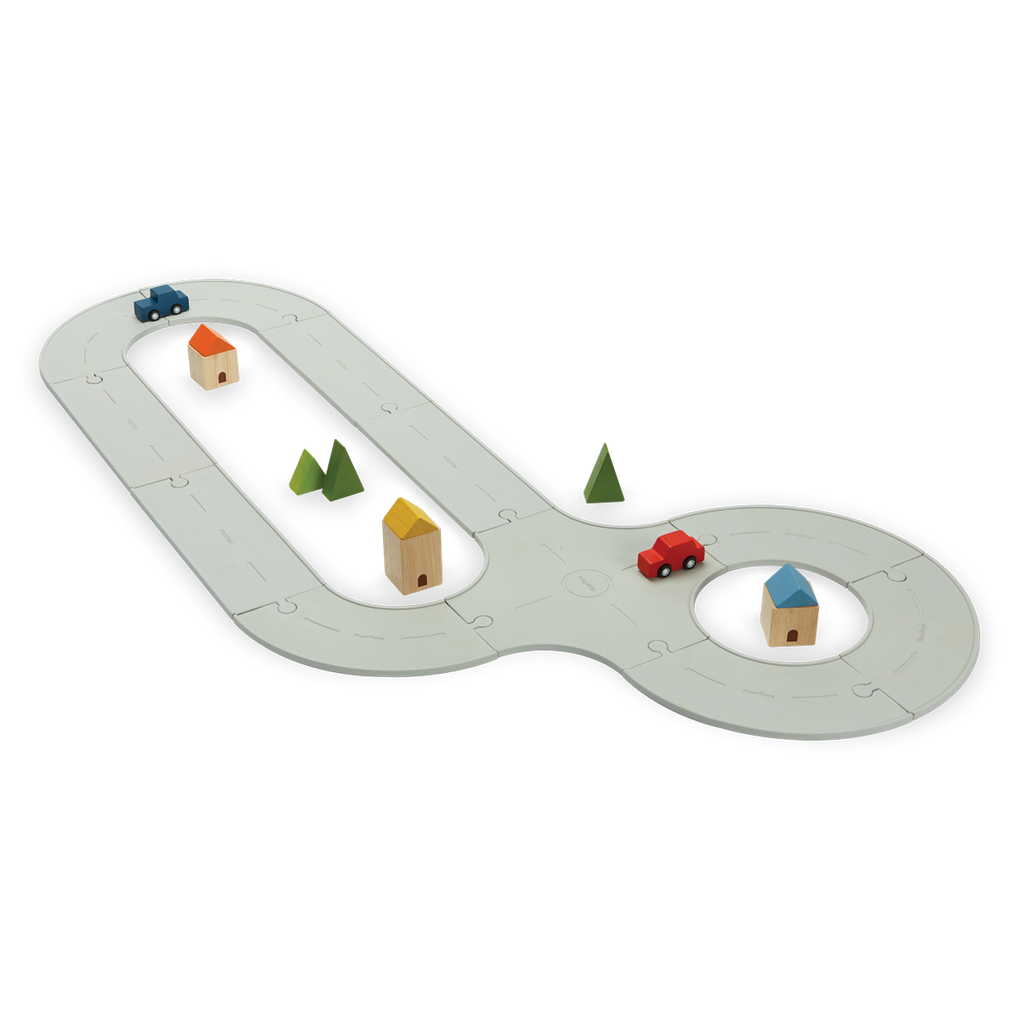 PlanToys Rubber Road & Rail Set - Medium