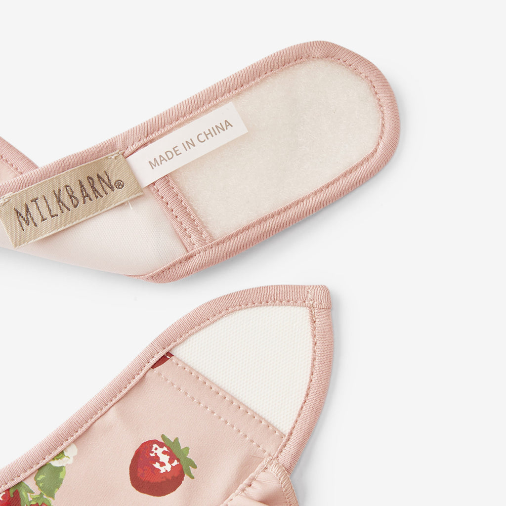 Milkbarn Strawberry Ruffle Pocket Bib | Playroom Avenue
