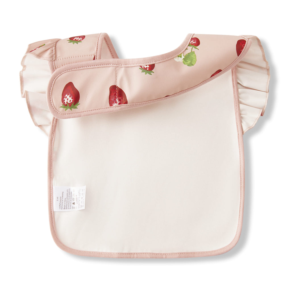 Milkbarn Strawberry Ruffle Pocket Bib | Playroom Avenue