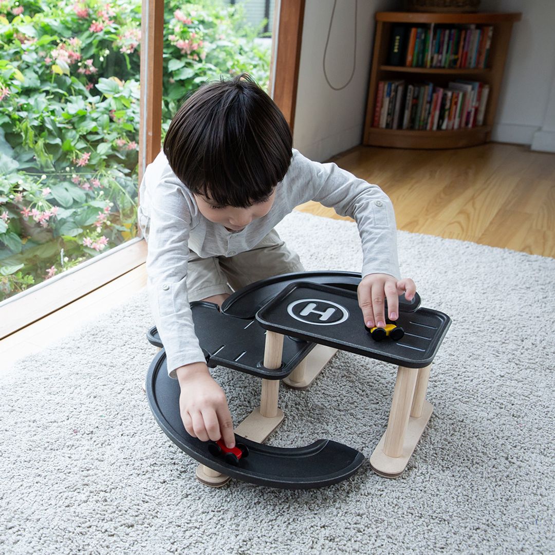 PlanToys Race N Play Parking Garage - Playroom Avenue