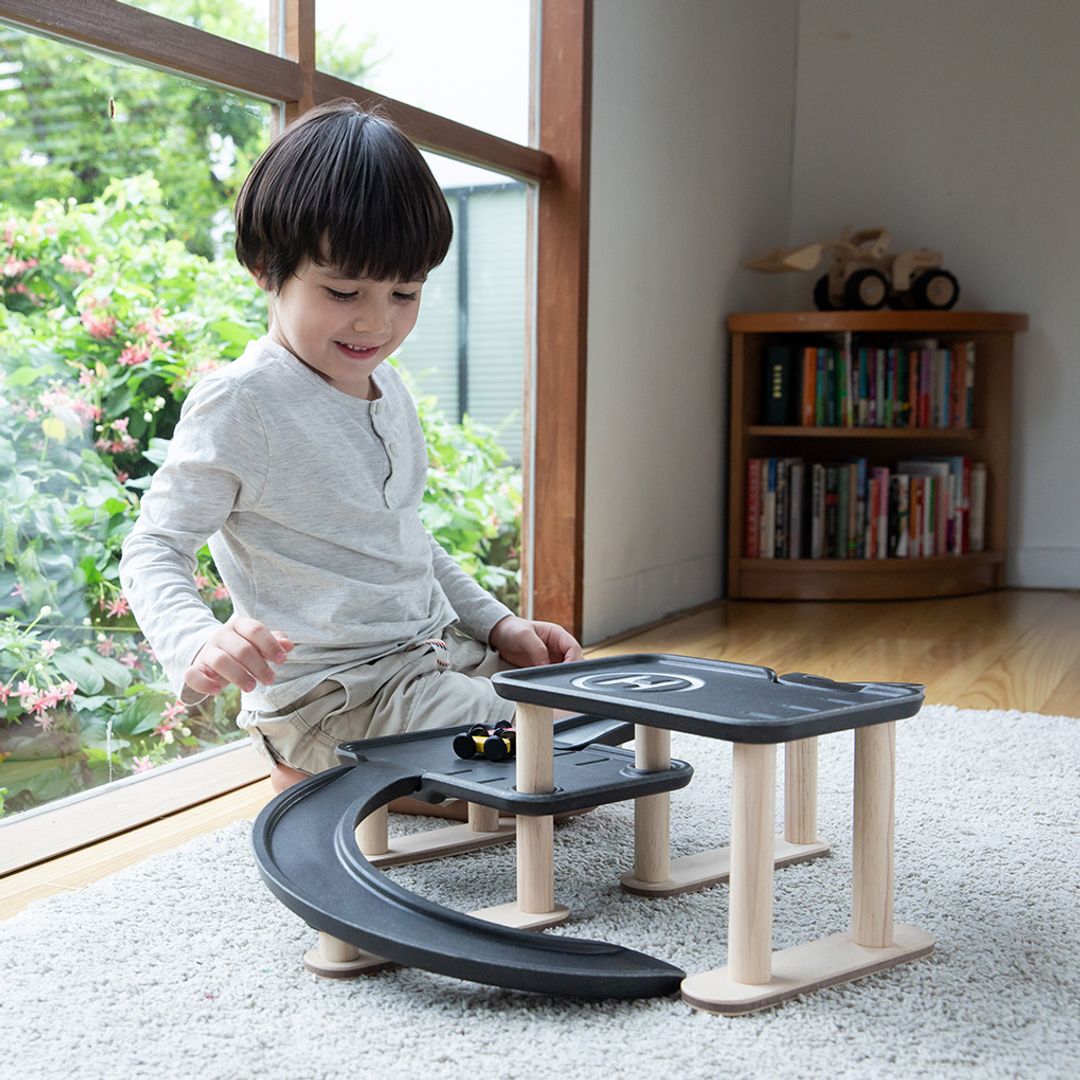 PlanToys Race N Play Parking Garage - Playroom Avenue