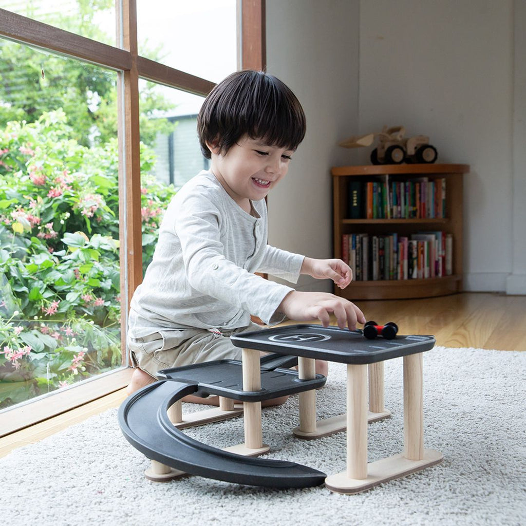 PlanToys Race N Play Parking Garage - Playroom Avenue