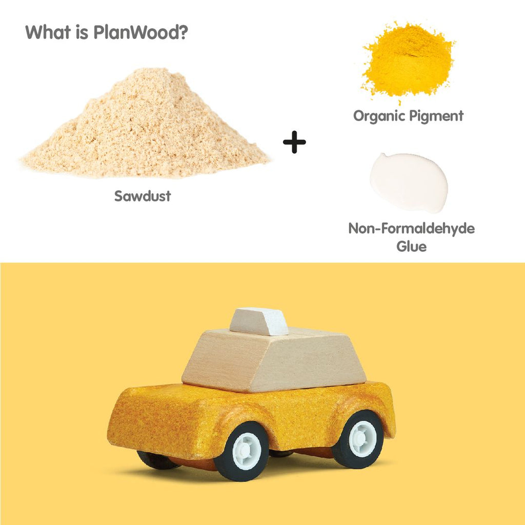 PlanToys Yellow Taxicab | Playroom Avenue