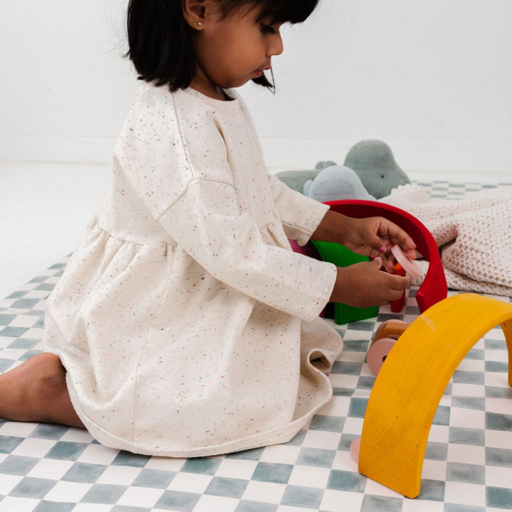 Toki Kids Checker Matcha Vegan Leather Mat | Playroom Avenue