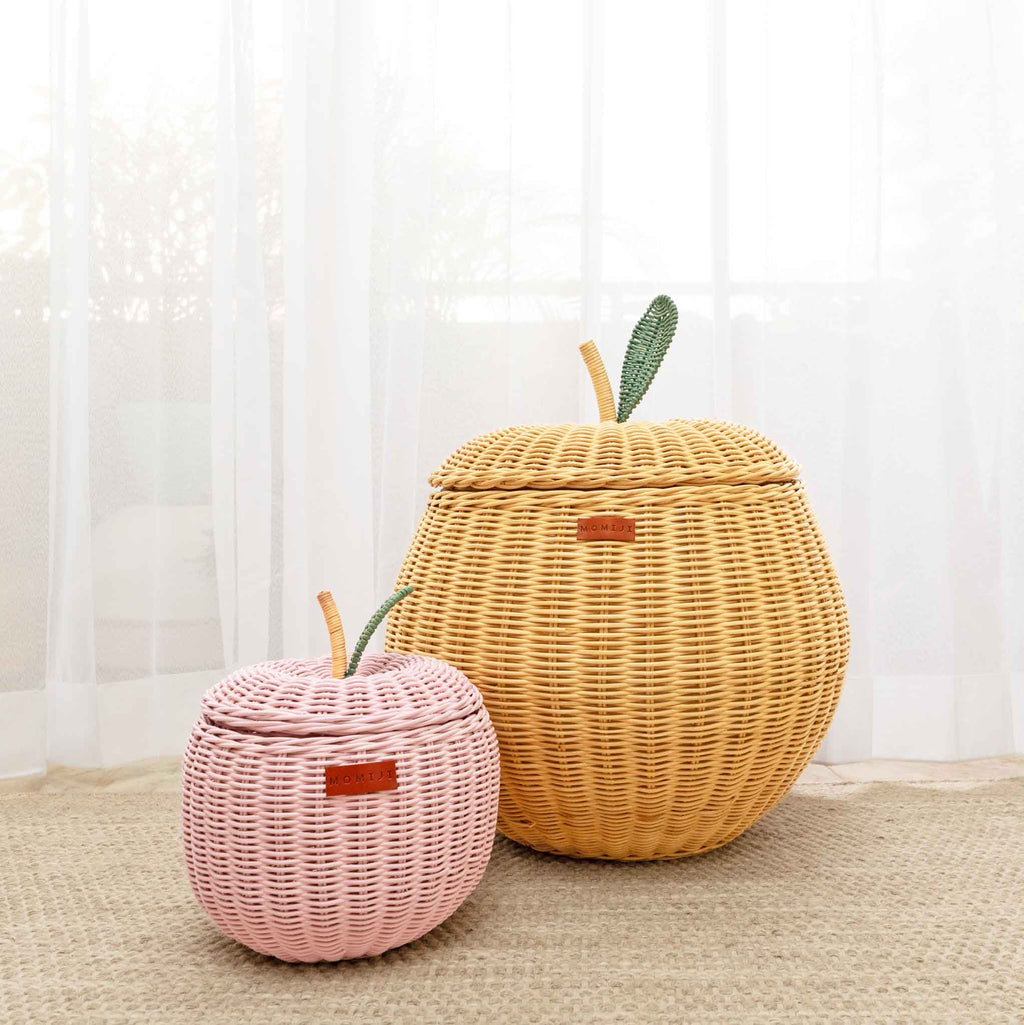 Momiji Apple Storage Basket Small - Pink | Playroom Avenue