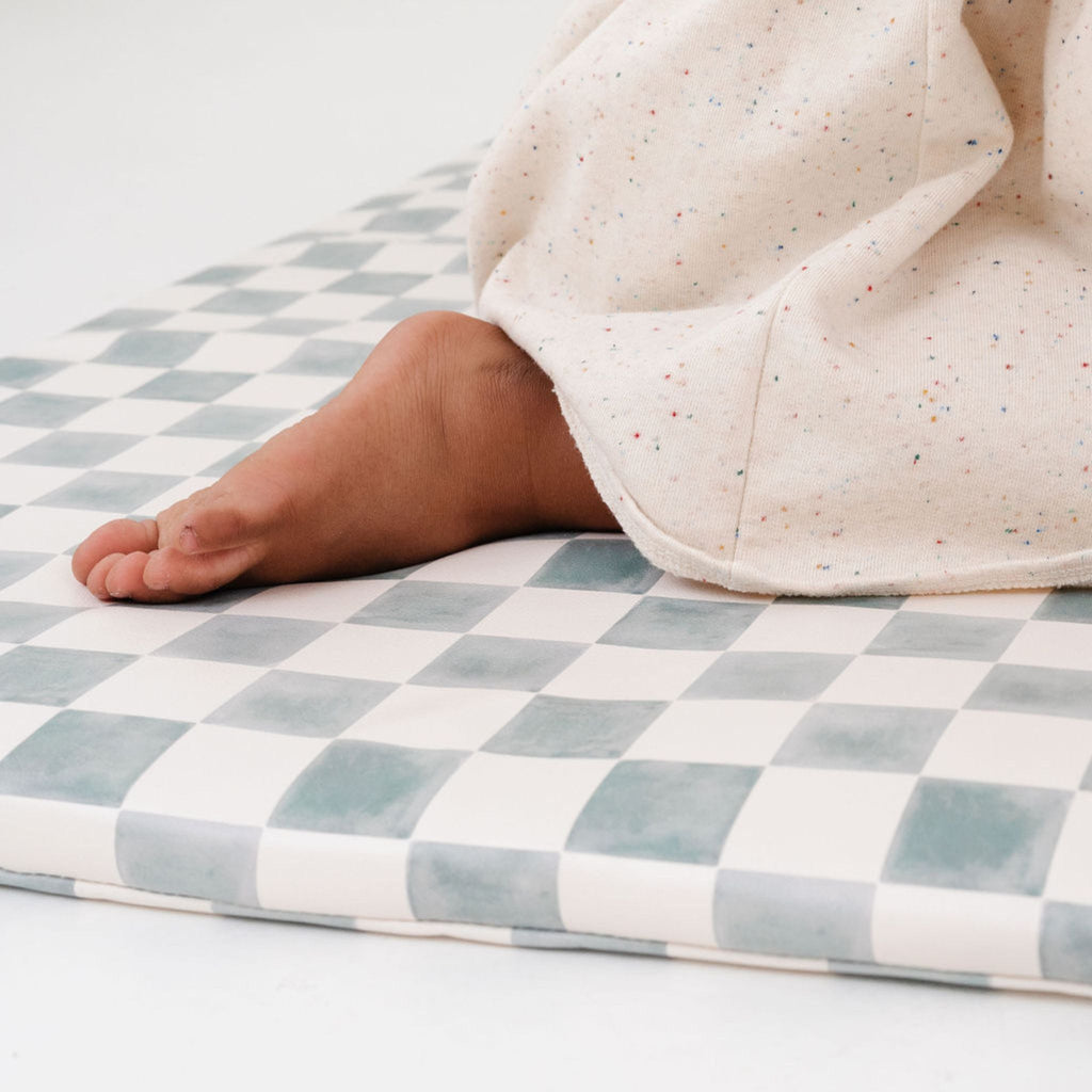Toki Kids Checker Matcha Vegan Leather Mat | Playroom Avenue