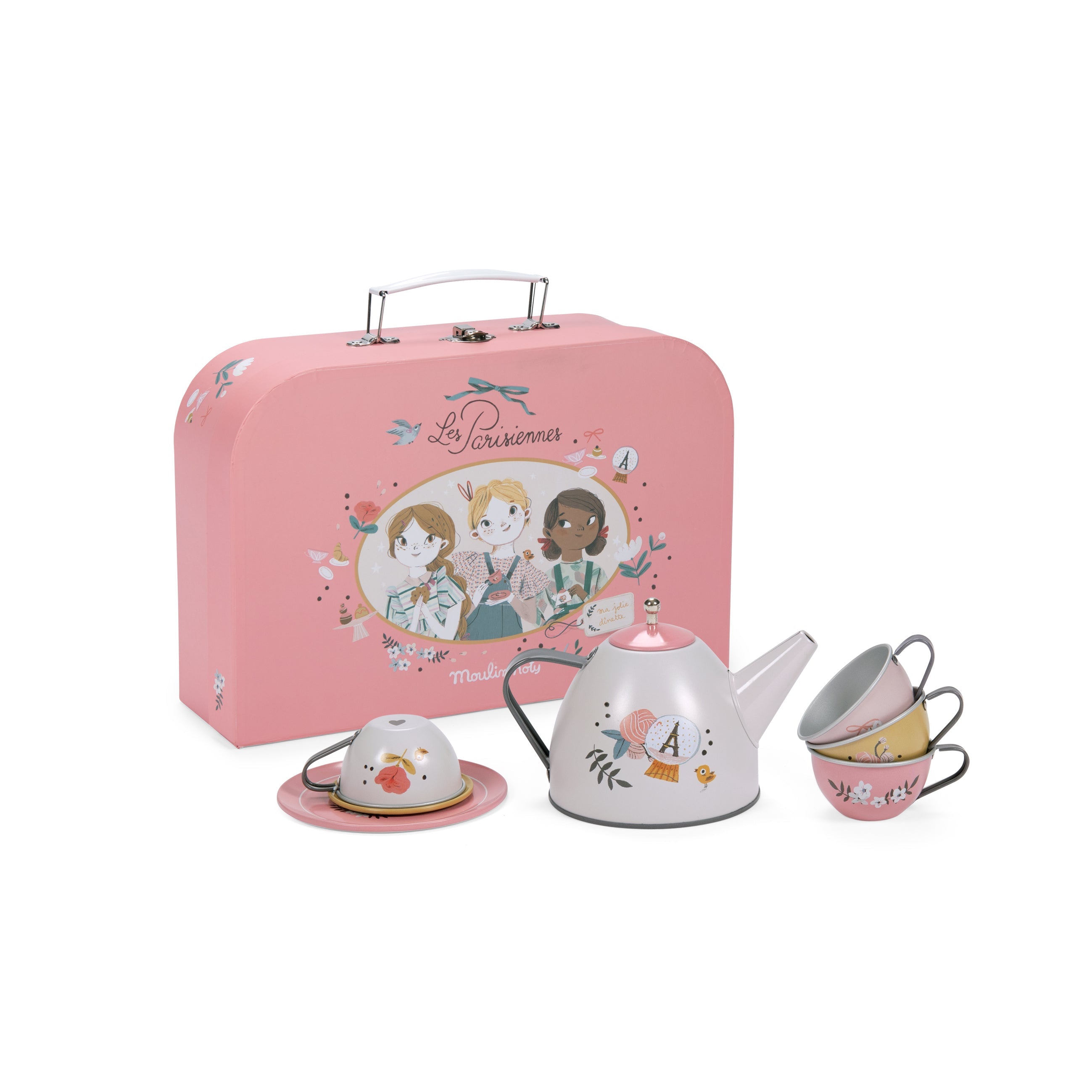 Moulin Roty Suitcase - New Tea Party Metal Set The Parisiennes | Playroom Avenue