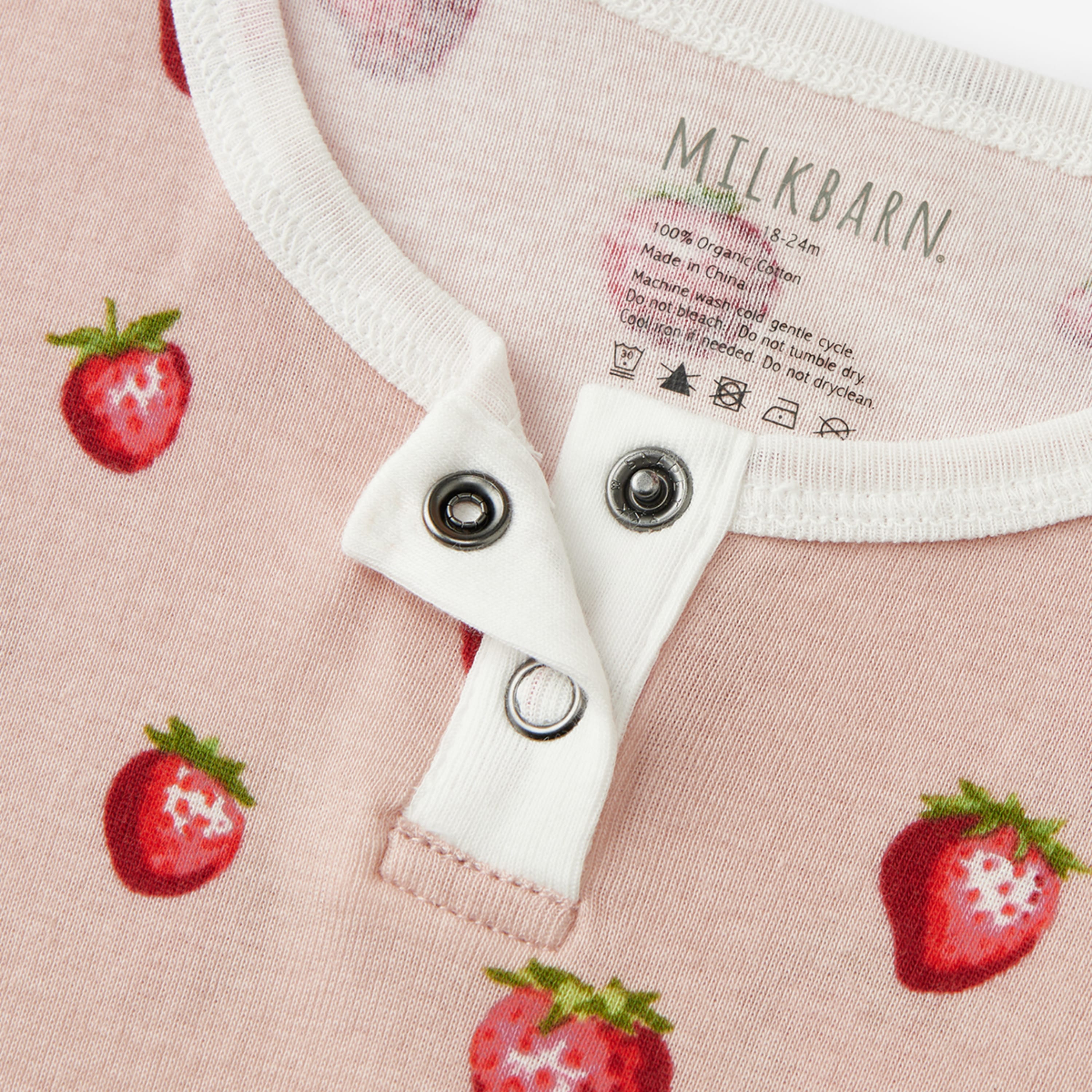 Milkbarn Strawberry Organic Cotton Shortall | Playroom Avenue