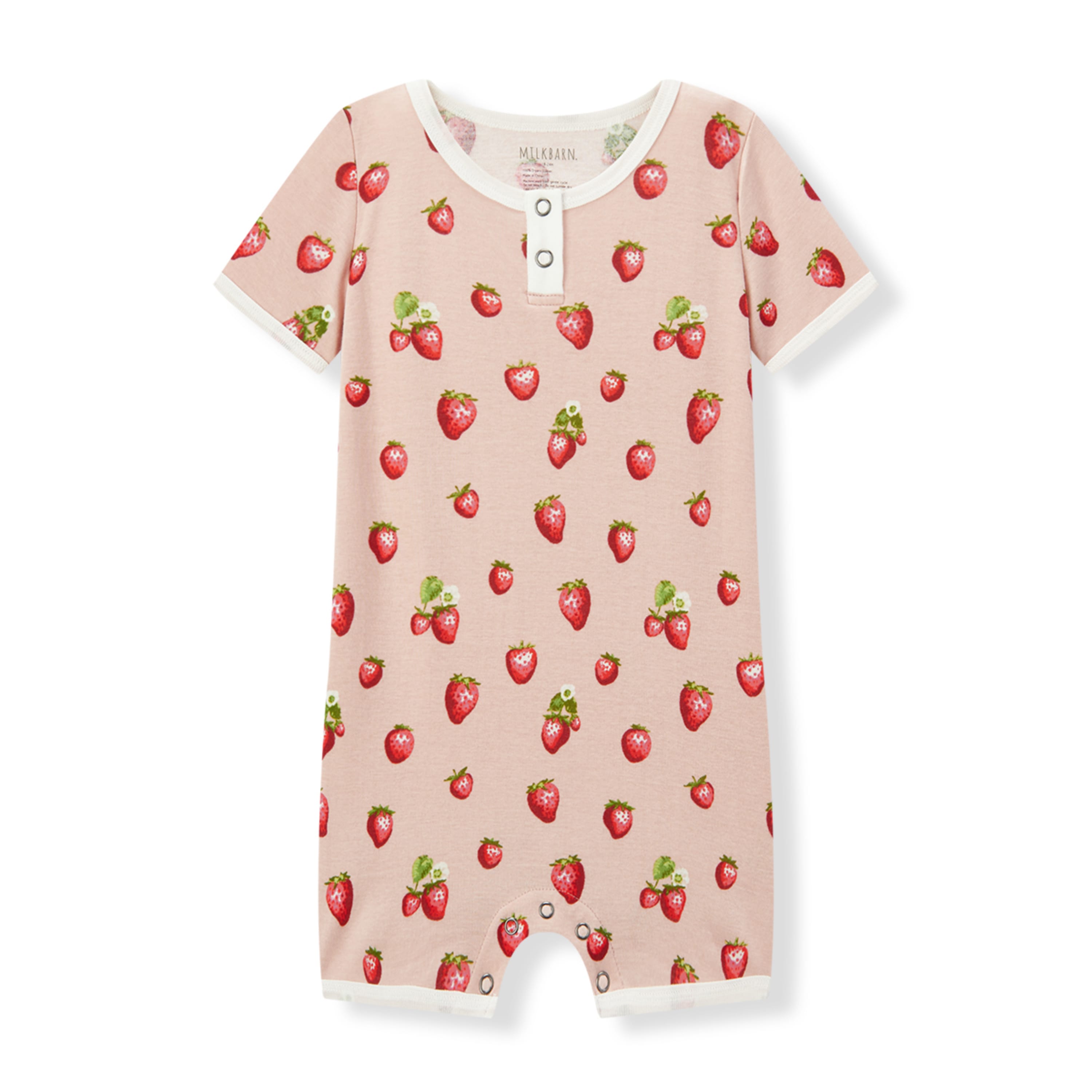 Milkbarn Strawberry Organic Cotton Shortall | Playroom Avenue
