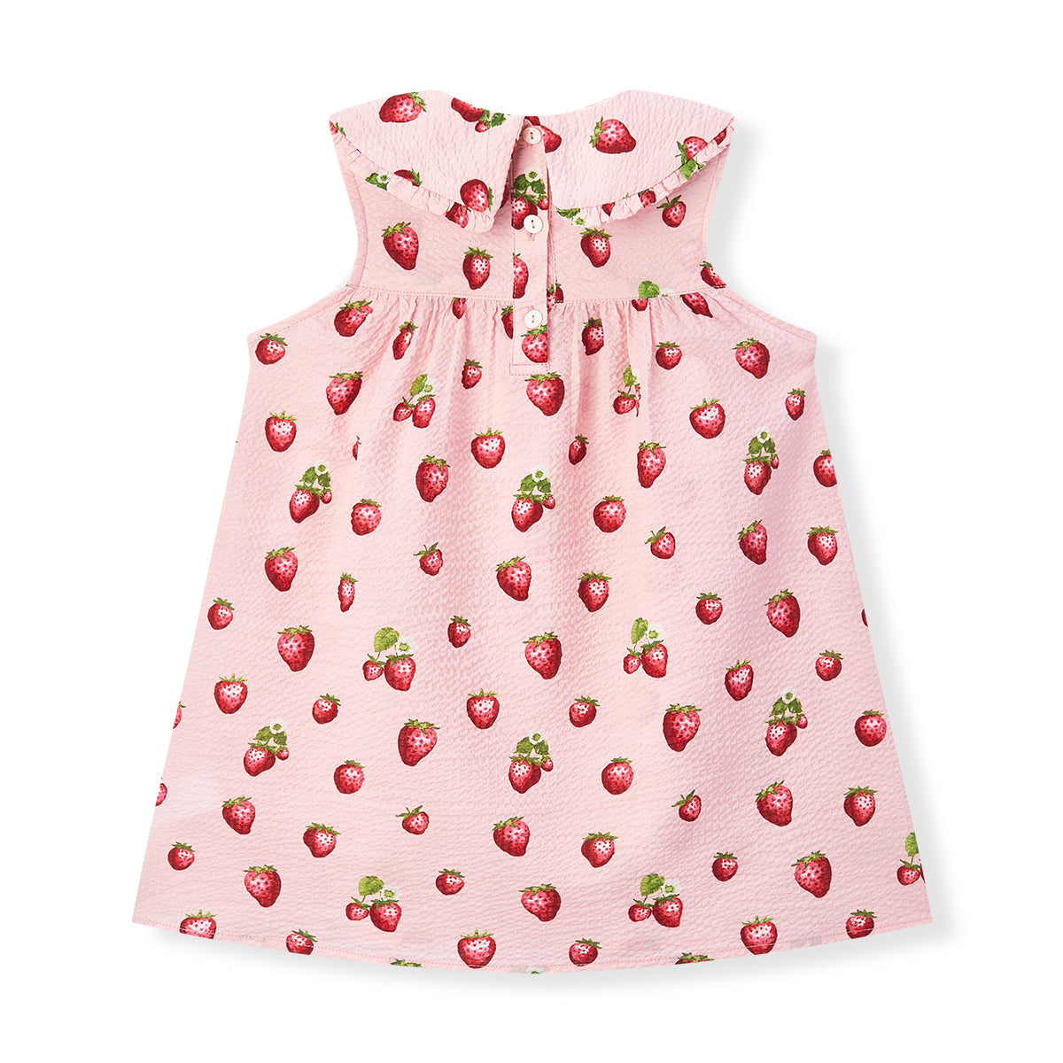 Milkbarn Strawberry Ruffle Collar Dress | Playroom Avenue