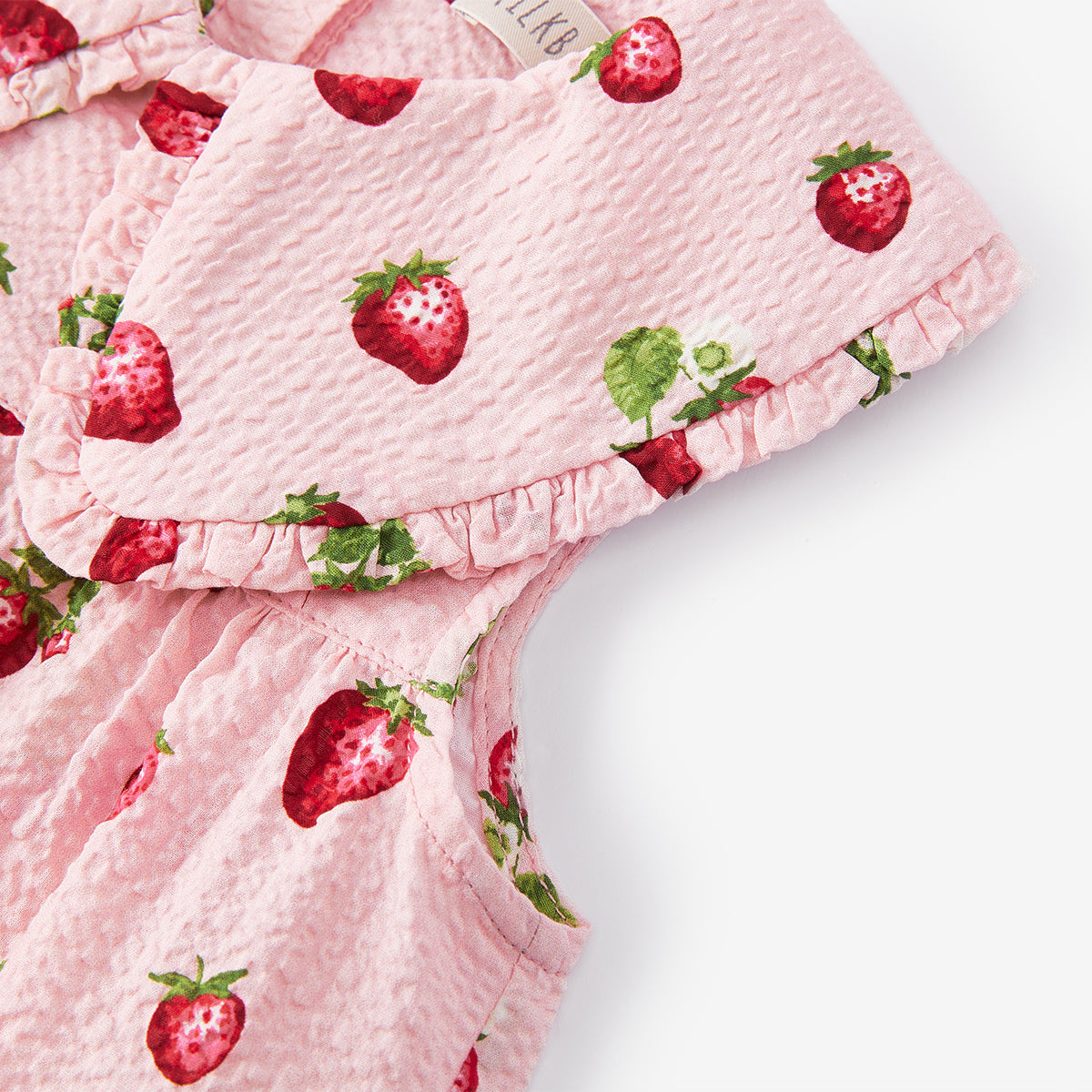Milkbarn Strawberry Ruffle Collar Dress | Playroom Avenue